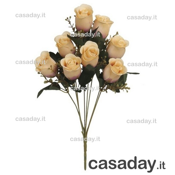 ROSE BOCCIOLI MAZZO 8 FIORI CM.43 